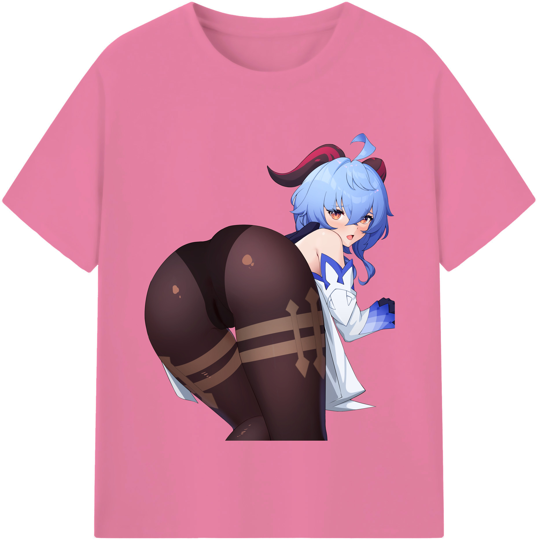 げんし神 甘雨 かんう genshin Ganyu 綿100％半袖Tシャツ（フロントプリント）